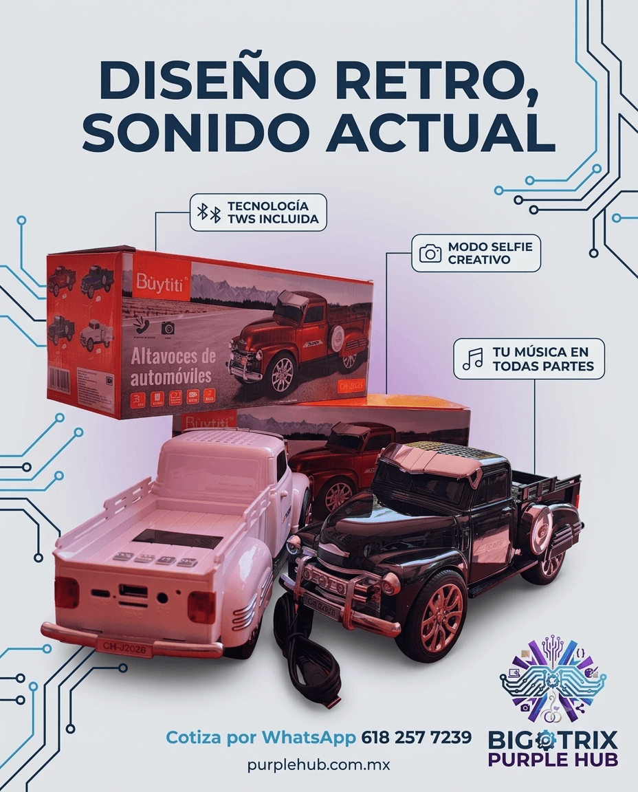 Bocina Bluetooth TWS con Diseño de Camioneta TIPO FORD PICK UP