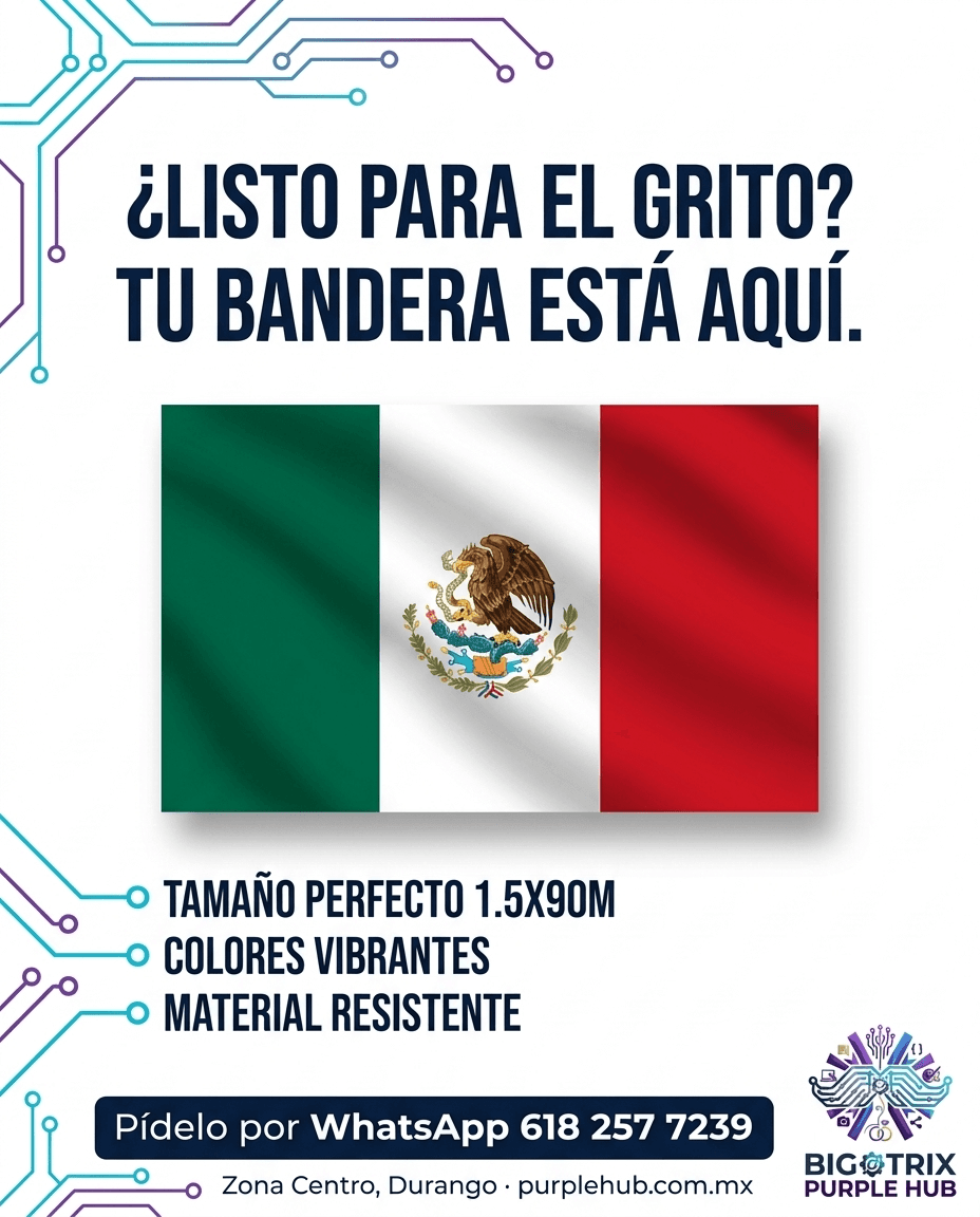 BANDERA EXTERIOR MX ORIFICIOS ATADURA LU2052